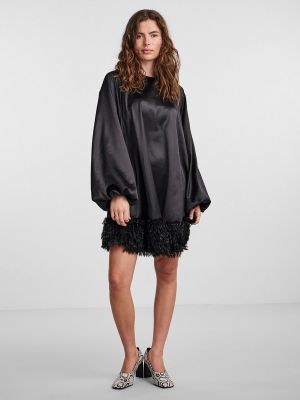 Mini vestido con plumas de plumas Y.a.s negro