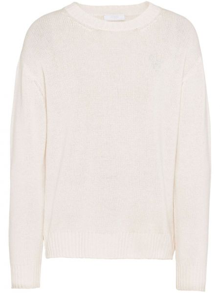 Džemper s vezom od kašmira Prada bijela