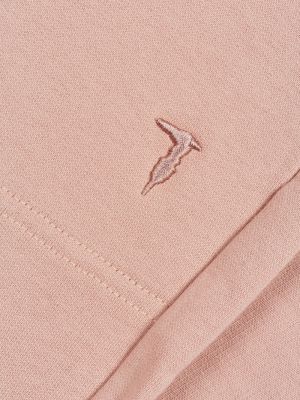 Bavlněné fleecové sportovní kalhoty s výšivkou Trussardi růžové