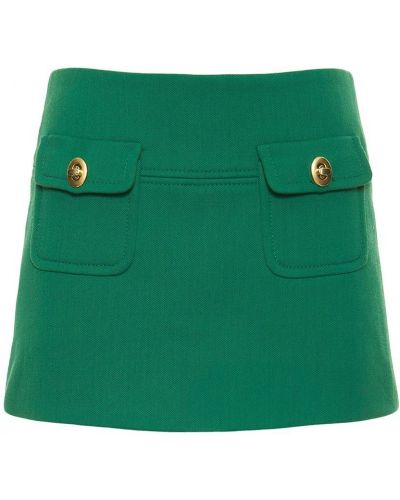 Vlněné mini sukně Zimmermann zelené