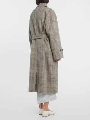 Kostkovaný vlněný kabát Loro Piana