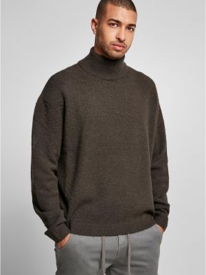 Sweter oversize Urban Classics Plus Size brązowy