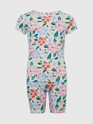 Kvetinové pyžamo Gap fialová