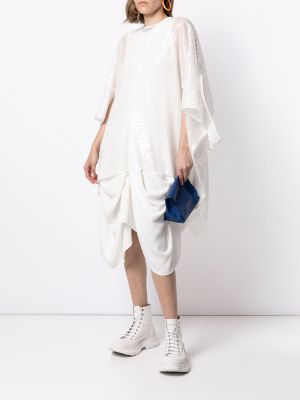 Top con lentejuelas drapeado Junya Watanabe blanco