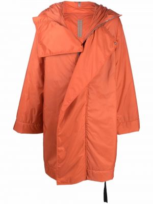 Oversized μπουφάν παρκά με κουκούλα Rick Owens πορτοκαλί