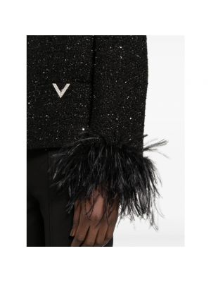 Suéter con lentejuelas de tweed Valentino negro