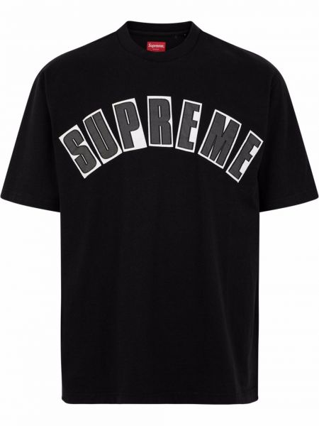 Camiseta con apliques Supreme negro
