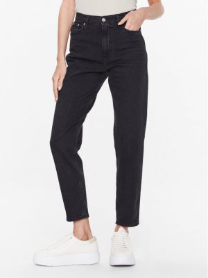 Ravne hlače Calvin Klein Jeans črna