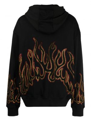 Kokvilnas kapučdžemperis ar radzēm Haculla melns