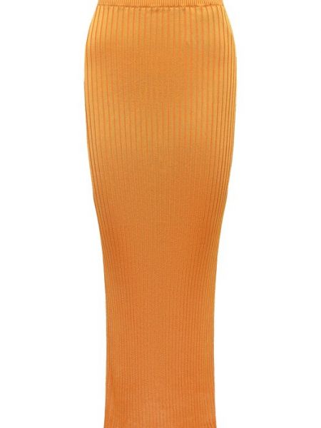 Оранжевая юбка из вискозы Jil Sander