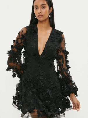 Платье мини с аппликацией Coast черное