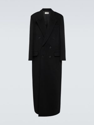 Μάλλινο παλτό Saint Laurent μαύρο