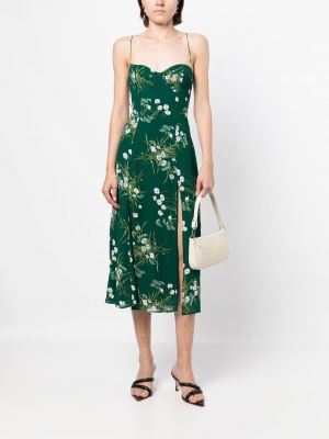 Sukienka midi w kwiatki z nadrukiem Reformation zielona