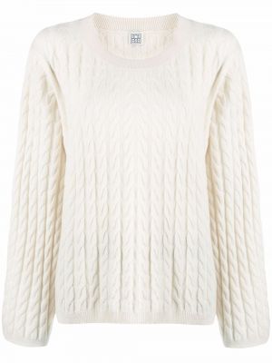 Кашмирен пуловер Toteme бяло