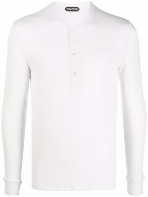 Camiseta de manga larga manga larga Tom Ford blanco