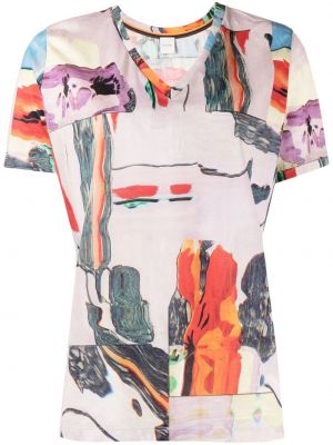 V-hals trykt floral t-skjorte Paul Smith