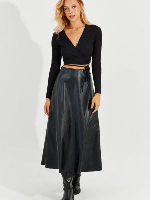 Kožená sukňa Cool & Sexy čierna