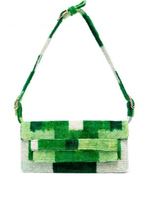 Чанта за ръка с принт La Milanesa зелено