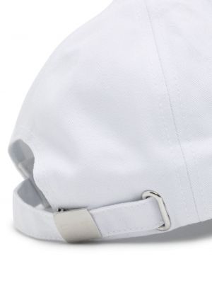 Medvilninis siuvinėtas kepurė su snapeliu Ea7 Emporio Armani balta