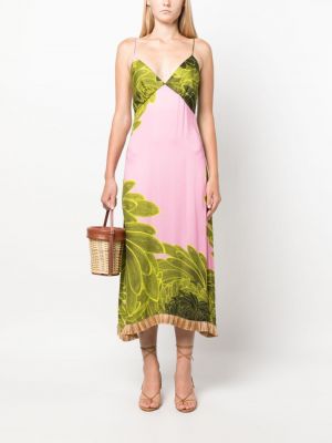 Květinové midi šaty s potiskem Themis Z Gr růžové