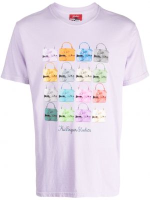 Bavlnené tričko Kidsuper fialová