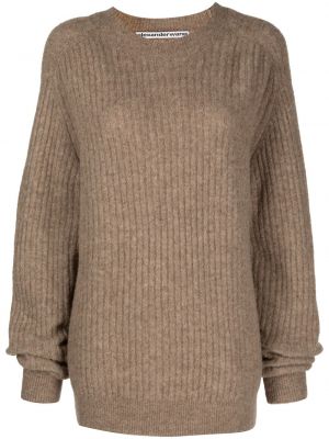 Вълнен пуловер от алпака вълна Alexander Wang кафяво