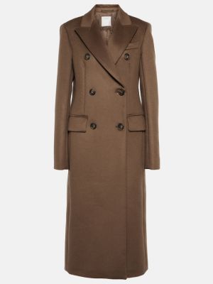Vlněný kabát Sportmax hnědý