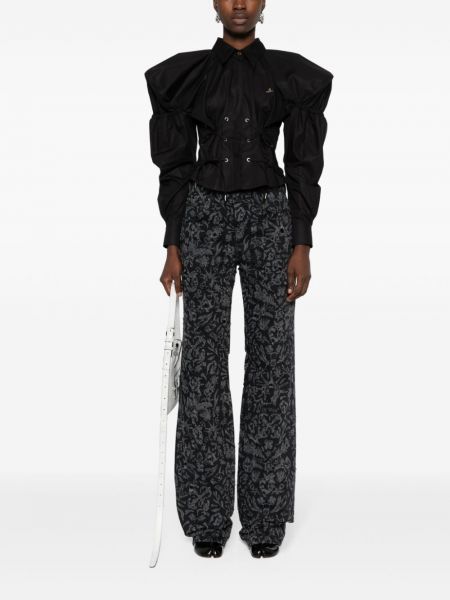 Mežģīņu krekls ar šņorēm Vivienne Westwood melns
