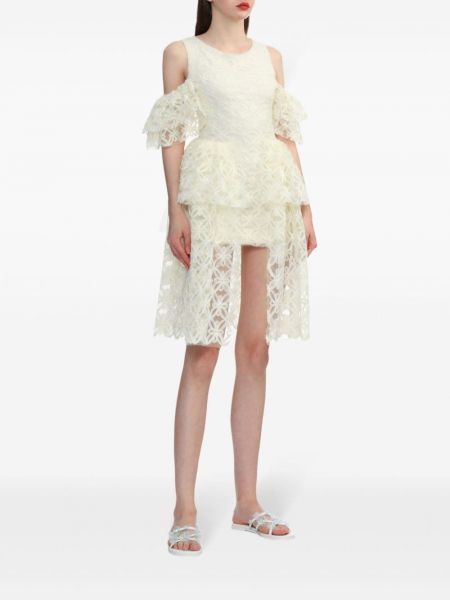 Krajkové koktejlové šaty Susan Fang bílé
