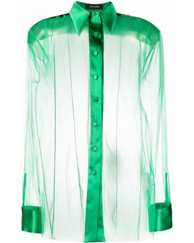 Прозрачна риза Styland зелено