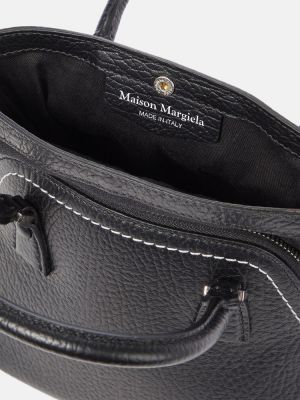 Kožená shopper kabelka Maison Margiela černá