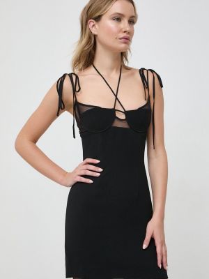 Sukienka mini dopasowana Bardot czarna