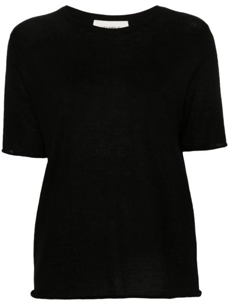 T-shirt en cachemire Lisa Yang noir