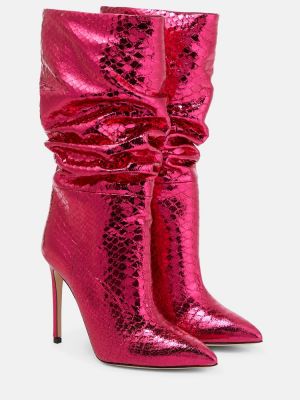 Ankle boots skórzane Paris Texas różowe