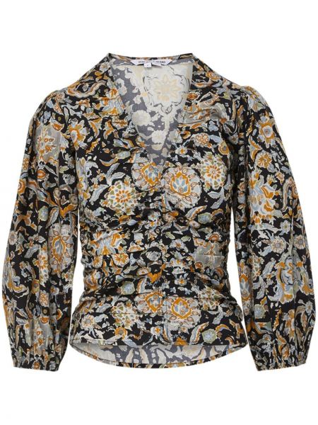 Bluza s cvetličnim vzorcem s potiskom Veronica Beard črna