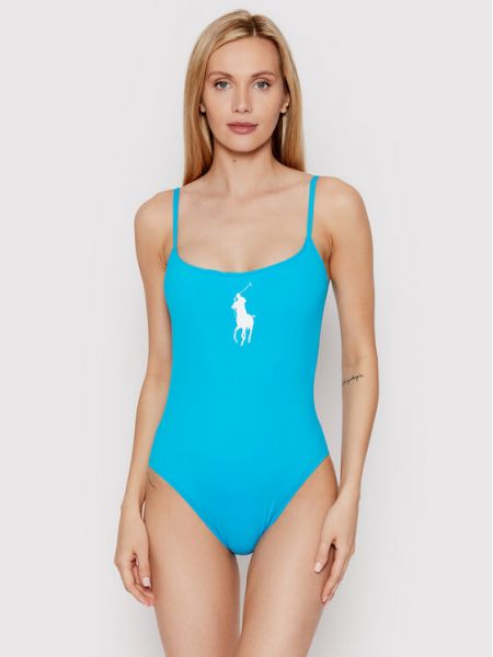 Vientisas maudymosi kostiumėlis Polo Ralph Lauren mėlyna
