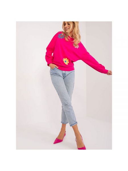 Mikina s kapucí s aplikacemi Fashionhunters růžová