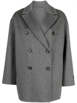 Kasmír kabát Brunello Cucinelli szürke