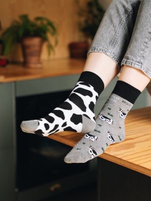 Čarape s melange uzorkom More siva