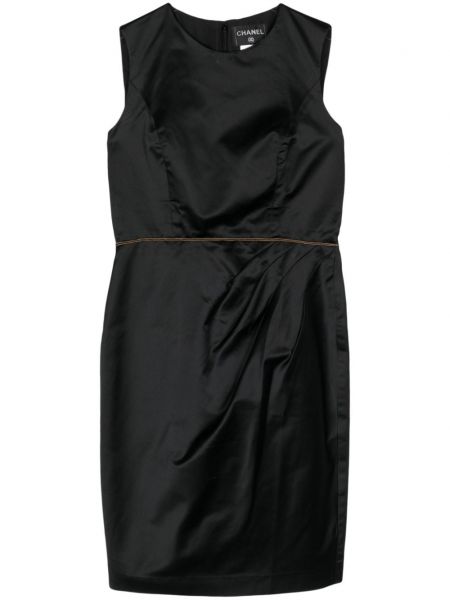 Μεταξωτή ίσιο φόρεμα Chanel Pre-owned μαύρο
