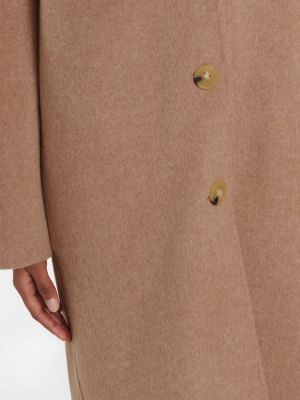 Μάλλινο κοντό παλτό Acne Studios καφέ
