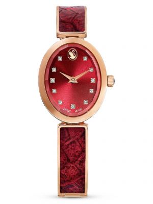 Czerwony zegarek z kryształkami Swarovski