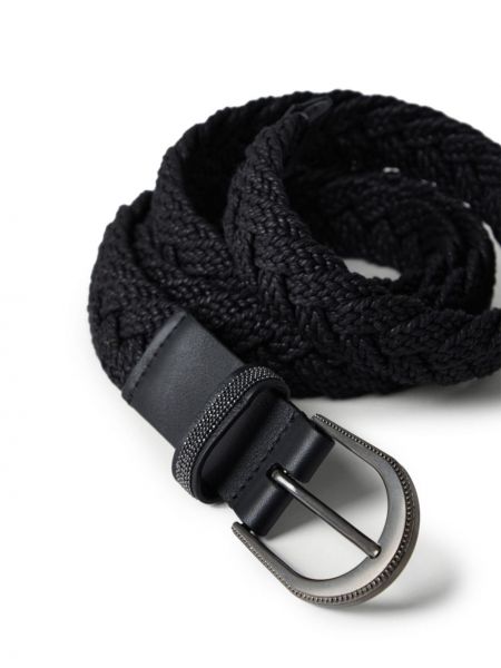 Pletený bavlněný pásek Brunello Cucinelli černý
