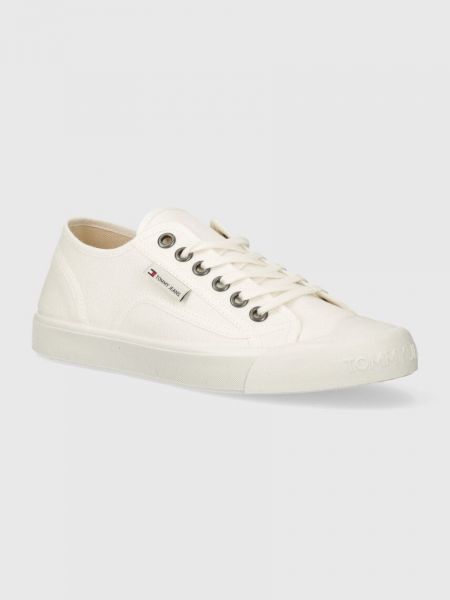 Pantofi cu șireturi din dantelă Tommy Jeans alb