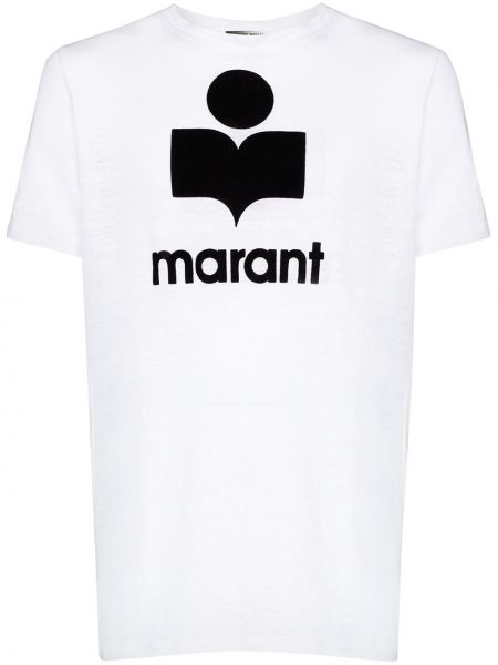 Lniana koszulka z nadrukiem Isabel Marant