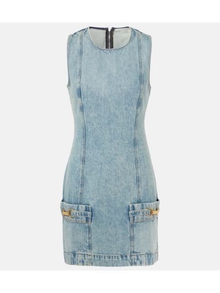 Denim elbise Stella Mccartney mavi