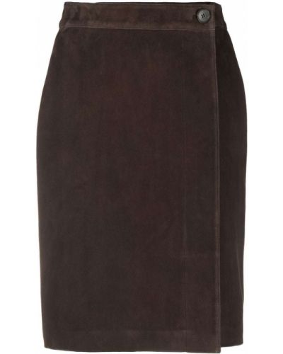 Замшевая юбка 12 Storeez, коричневый