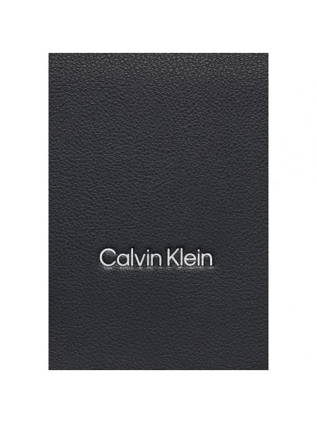Plecak żakardowy z nadrukiem na sprzączkę Calvin Klein czarny