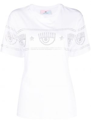 T-shirt con cristalli Chiara Ferragni bianco