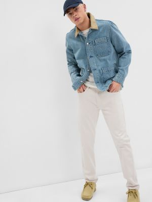 Priliehavé džínsy s rovným strihom Gap sivá